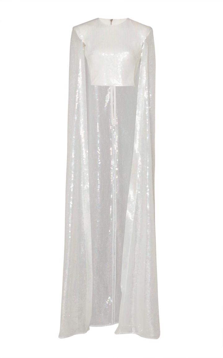 Moda Operandi David Koma Draped Cape-effect Sequined Top Size: 8