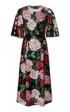 Dolce & Gabbana Polka-dot Floral Tulle Midi Dress