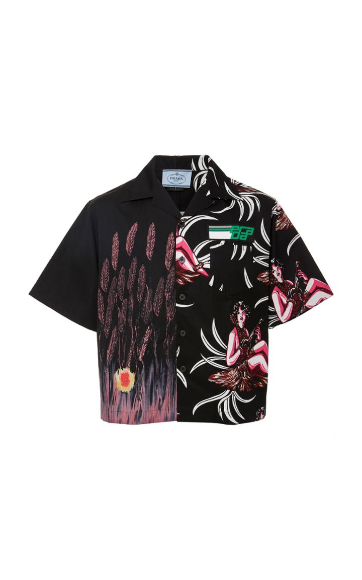 Prada Hawaiian Printed Cotton-poplin Shirt