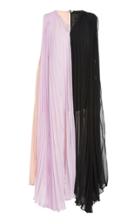 Bouguessa Three-tone Pleated Long Chiffon Top