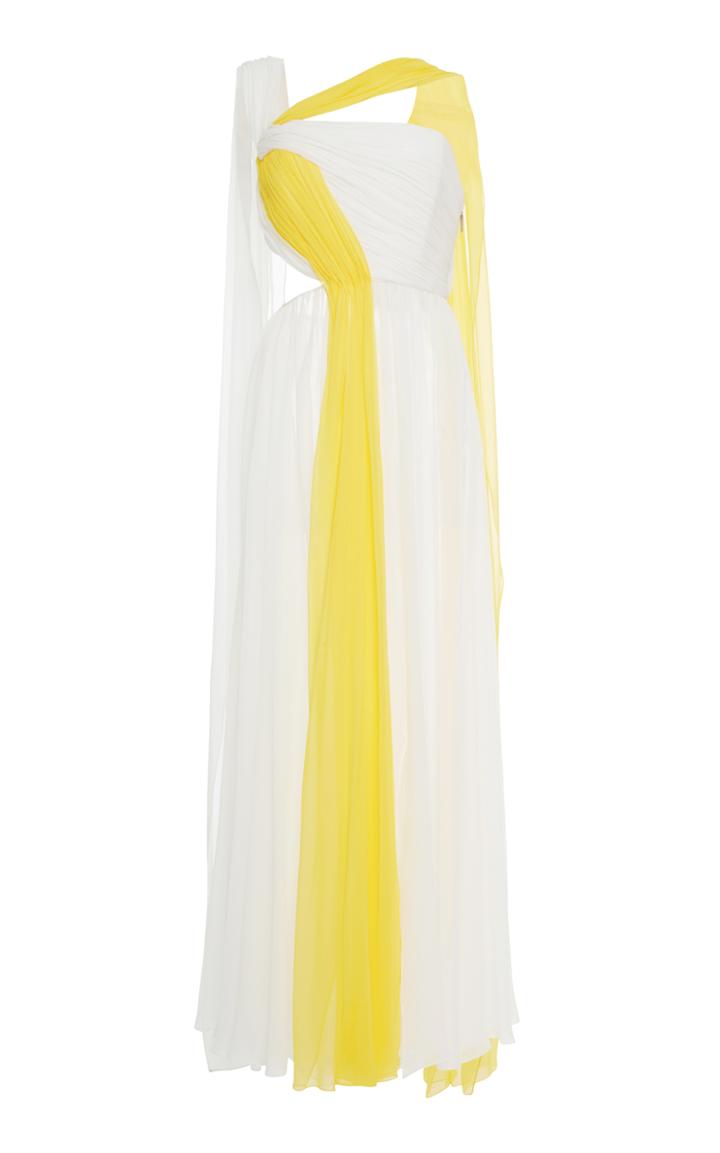 Prabal Gurung Emile One-shoulder Plisse Gown
