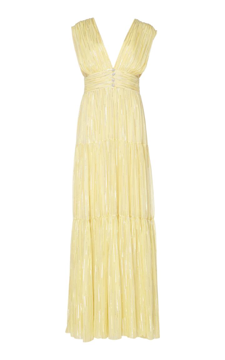 Moda Operandi Peter Pilotto V-neck Fil Coup Gown Size: 4