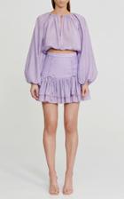 Moda Operandi Significant Other Florence Puff-sleeve Check-weave Crop Top