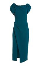 Moda Operandi Oscar De La Renta Cap Sleeve Wool-blend Midi Dress