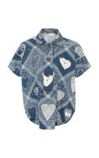 Red Valentino Poplin Heart Print Top