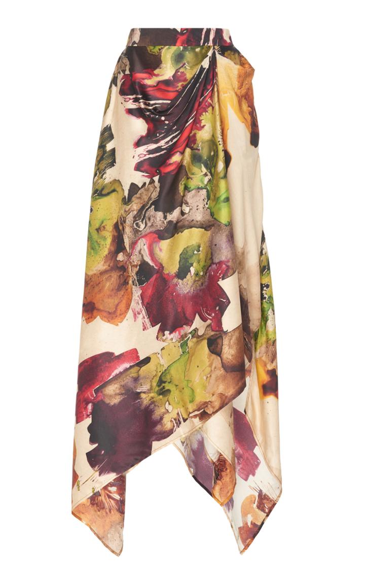 Co Printed Silk Handkerchief Skirt