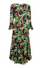 La Doublej Visconti Ruffle-tiered Silk Blend Midi Dress