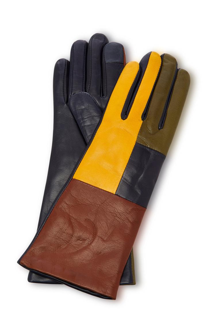 Maison Fabre Element Color Block Leather Gloves
