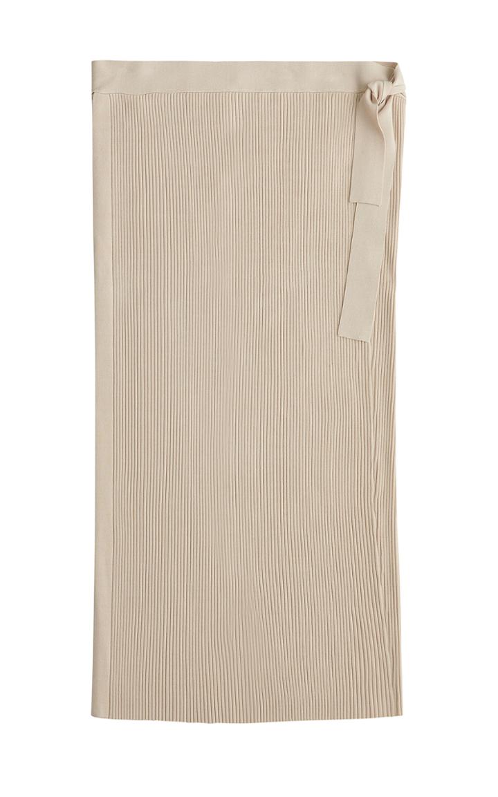 Moda Operandi By Malene Birger Fauris Ribbed-knit Midi Wrap Skirt