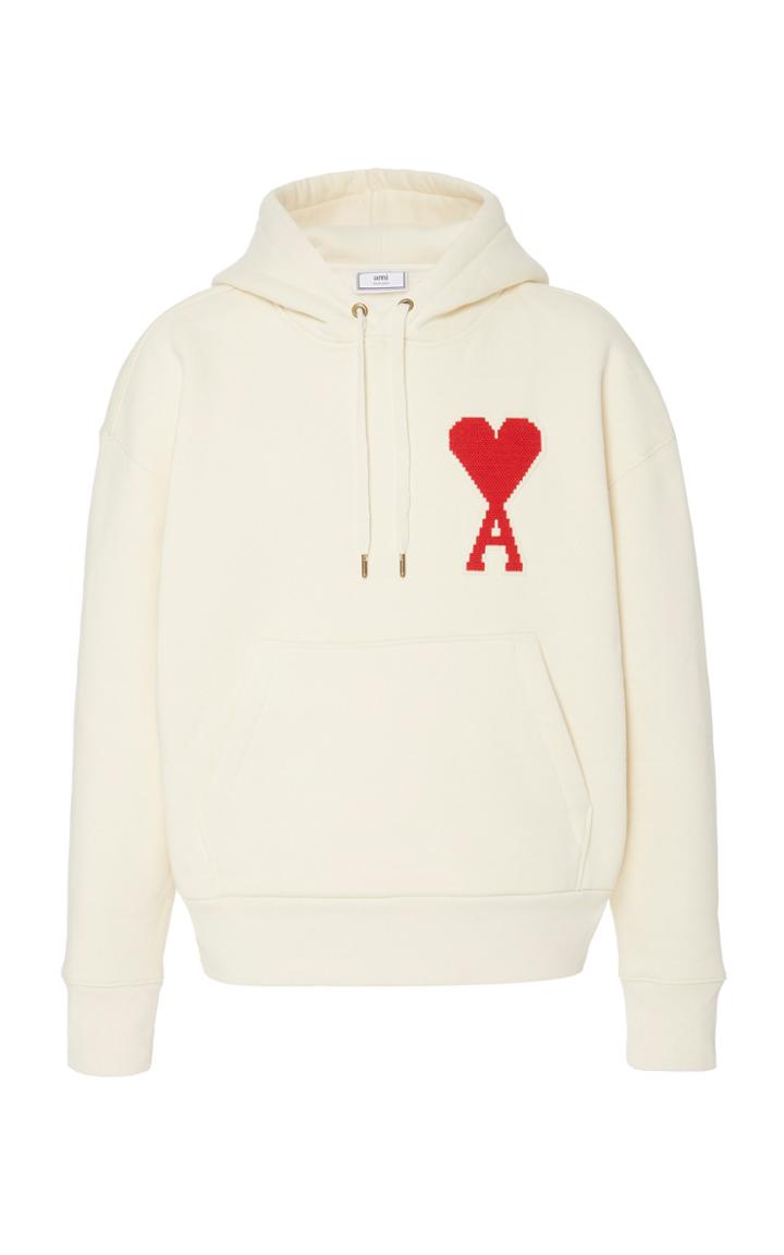 Ami Ami De Coeur Hooded Cotton-blend Sweatshirt Size: S