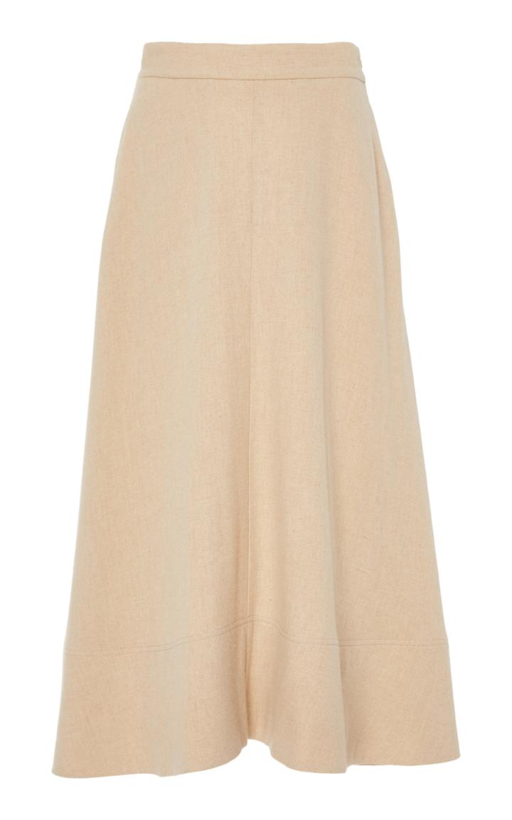 Co Alpacca Blend Flannel Midi Skirt