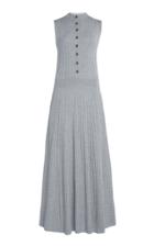 Loulou Studio Arborea Button-embellished Ribbed Merino Wool Maxi Dress