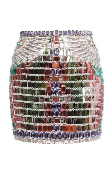 Moda Operandi Balmain Crystal-embellished Mini Skirt