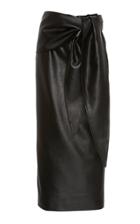 Matriel High-waisted Faux Leather Knotted Pencil Skirt