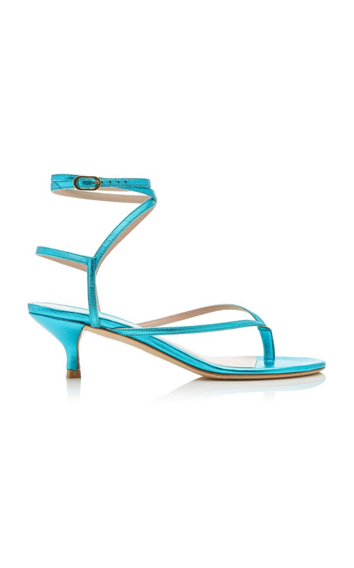 Stuart Weitzman Jimena Metallic Leather Sandals