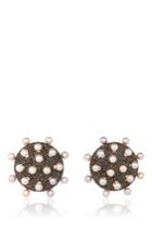 Vbh Oxidized White Gold Bombe Earrings