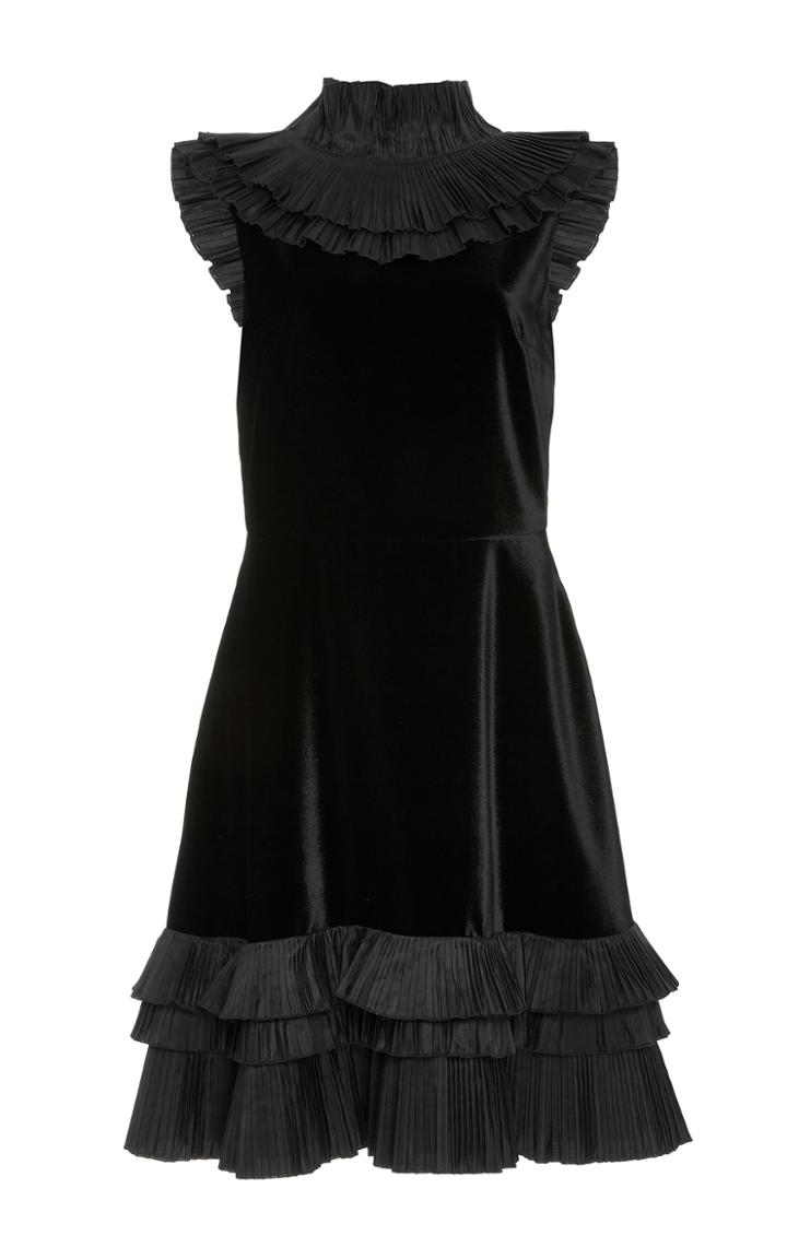 Jill Stuart Lauren Velvet Ruffle Dress