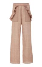 Alix Of Bohemia Tulip Ruffled Cotton Wide-leg Pants