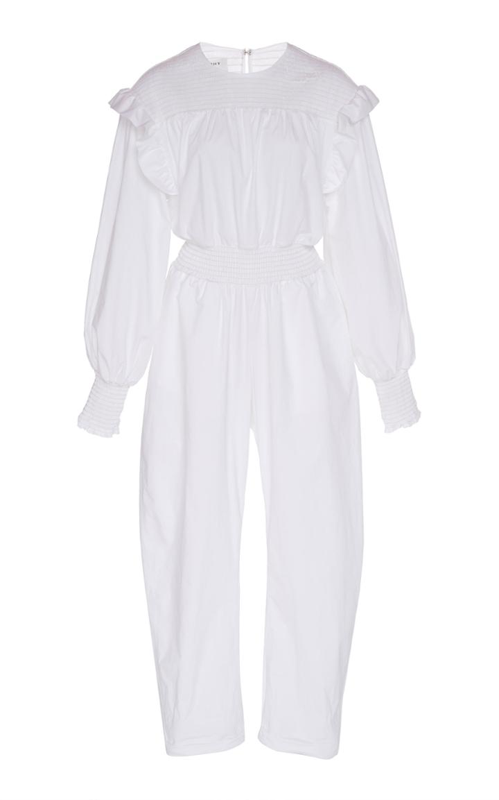 Philosophy Di Lorenzo Serafini Blouson Sleeve Cotton-blend Jumpsuit