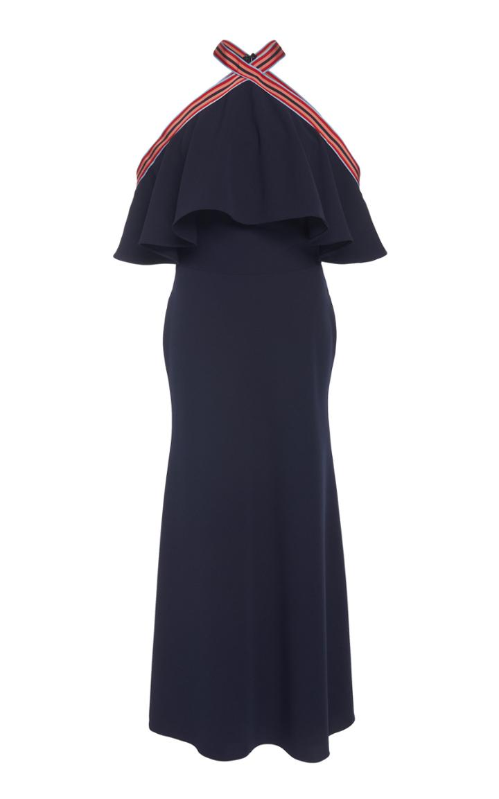Lela Rose Flutter Bodice Midi Dress