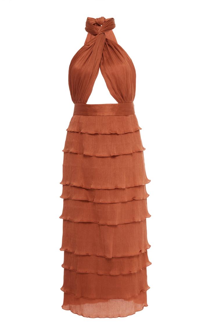 Zeynep Aray Layered Crinkle Silk Dress
