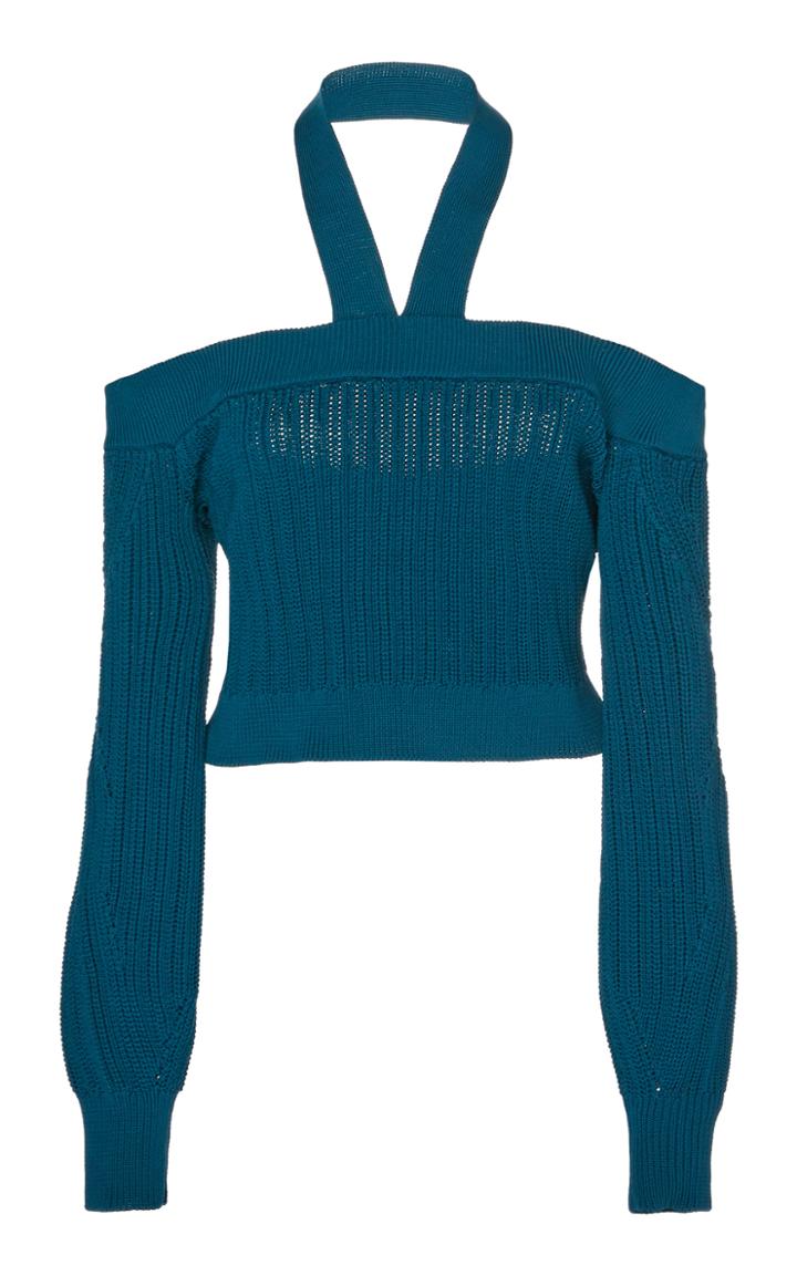 Cushnie Cropped Ribbed Knit Top