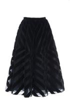 Luisa Beccaria Chevron Devore Virgin Wool Skirt