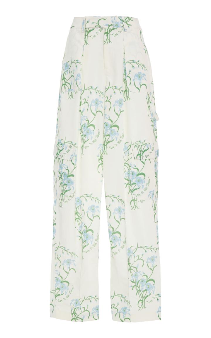 Rosie Assoulin Iris Print Cargo Pants