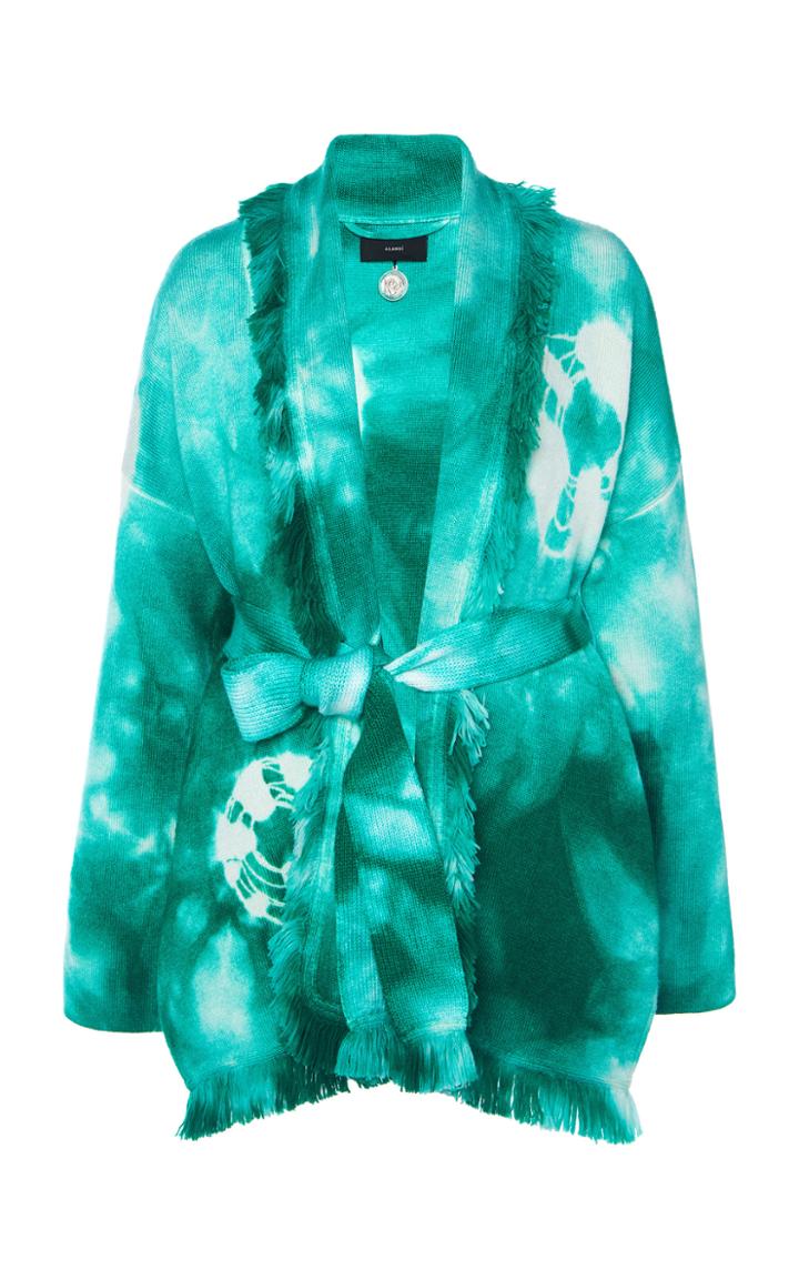 Alanui Tie-dye Wool Fringed Cardigan