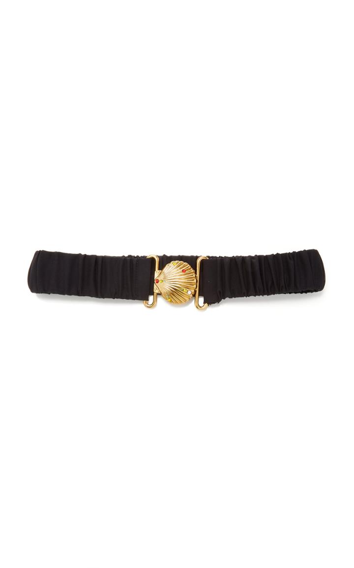 Saloni Crystal-embellished Ruched Silk-satin Belt