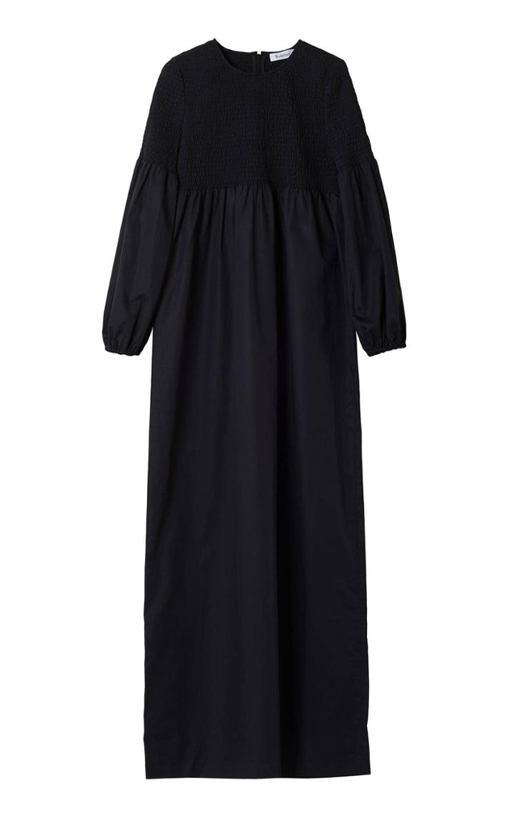 Rodebjer Sandy Crisp Blouson Sleeve Smocked Maxi Dress