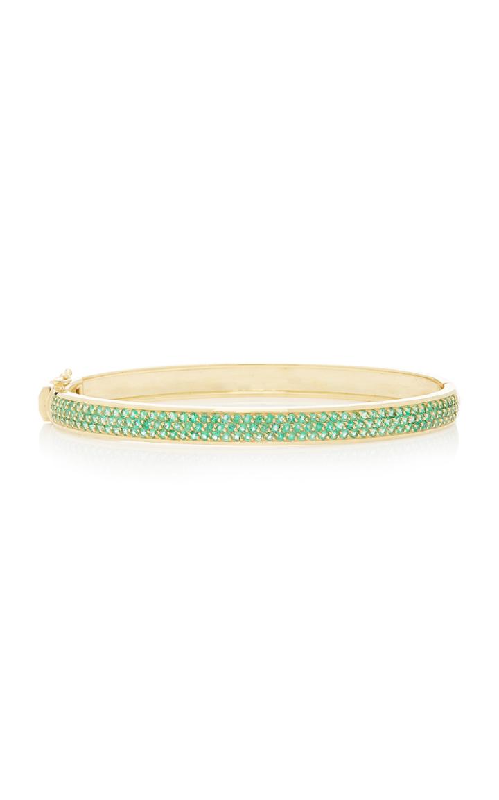 Ark Saturn 18k Gold Emerald Bangle