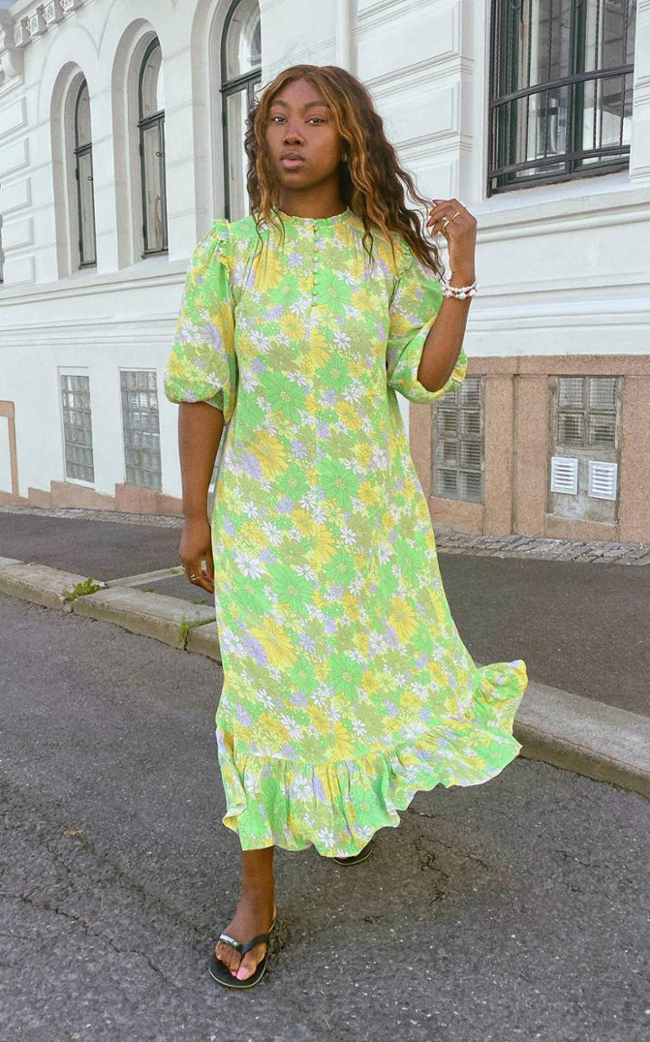 Moda Operandi Rixo Judith Ruffled Daisy-print Crepe Midi Dress