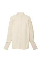Diane Von Furstenberg Long Sleeve Pin Tuck Blouse