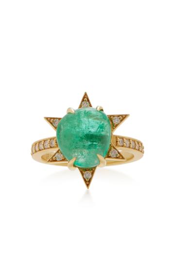 M.spalten 18k Gold, Emerald And Diamond Ring