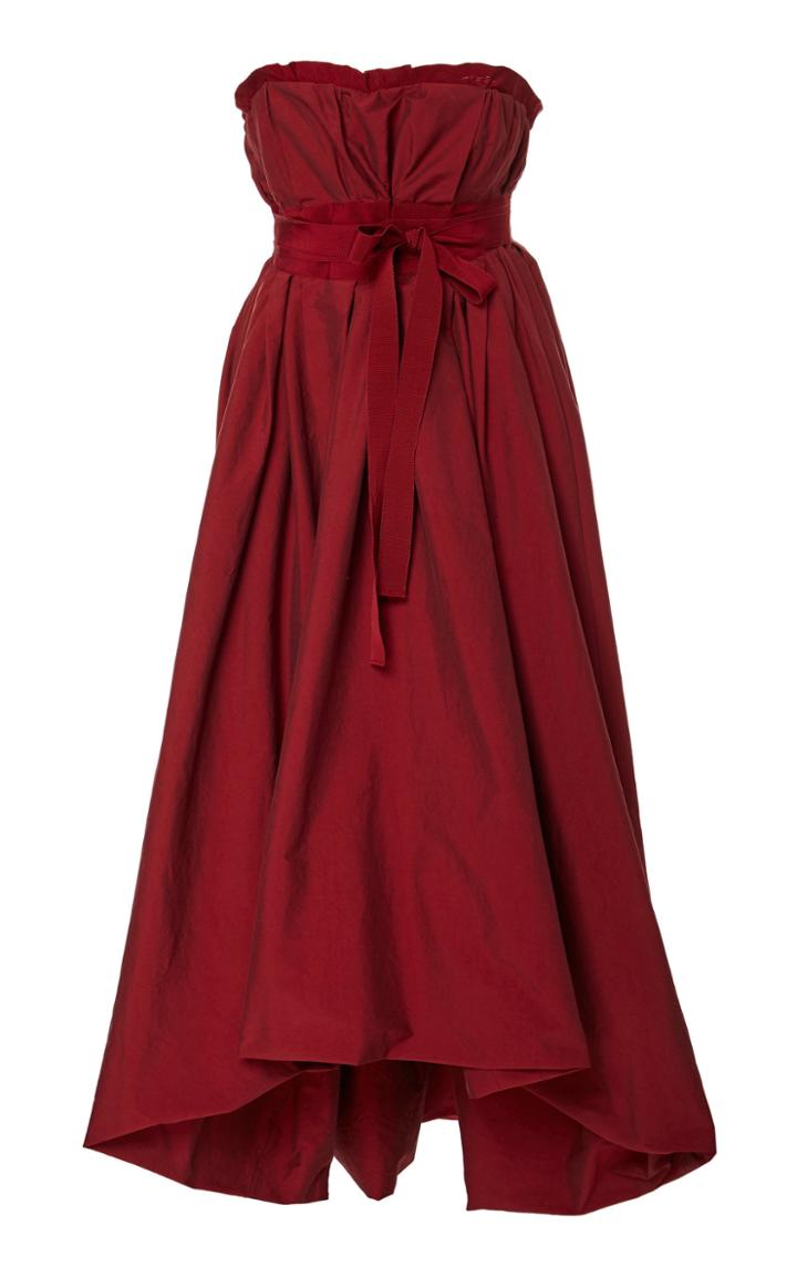 Brock Collection Pearl Belted Cotton-blend Gown