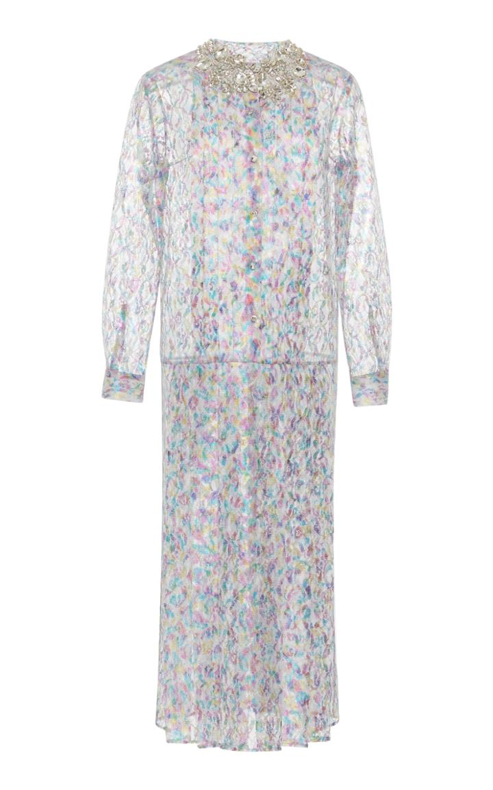 Christopher Kane Fairy Liquid Lace Pleated Dress