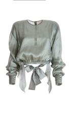 Genny Satin Crop Blouse