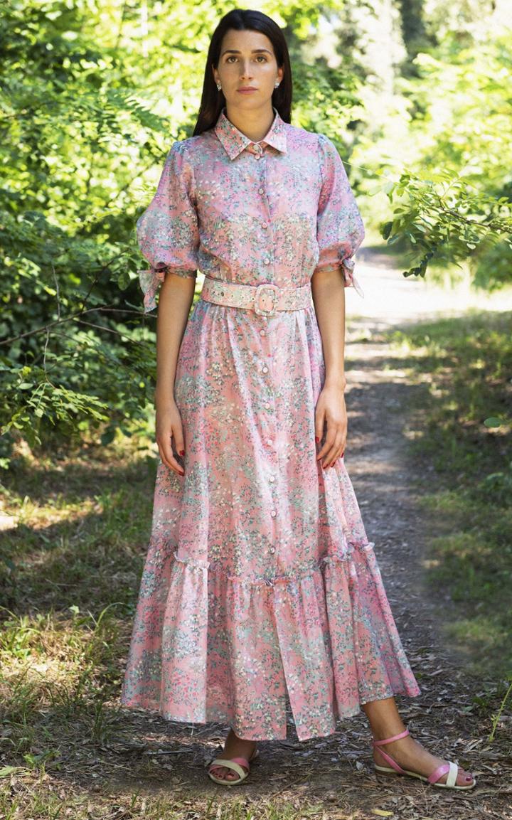 Moda Operandi Luisa Beccaria Belted Printed -blend Maxi Shirt Dress