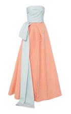Monique Lhuillier Two-tone Tie-detailed Silk-faille Gown
