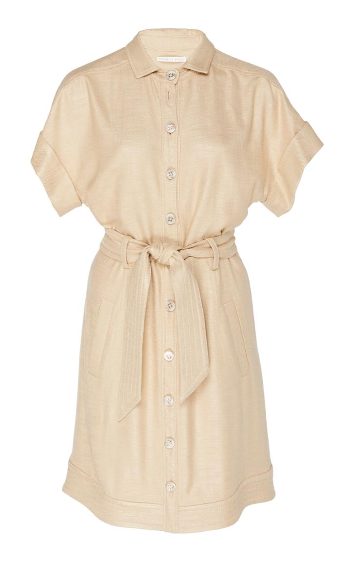 Veronica Beard Sadia Belted Sateen Shirtdress