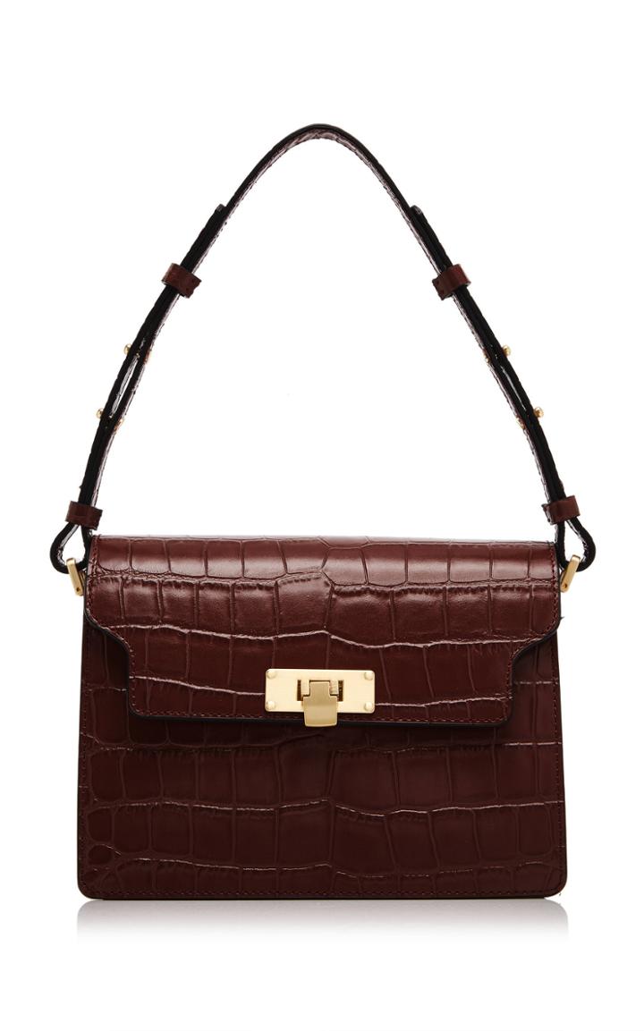 Marge Sherwood Vintage Brick Croc-effect Leather Shoulder Bag