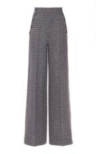 Moda Operandi Max Mara Arancio Button-detailed Striped Wool-cashmere Wide-leg Trouse