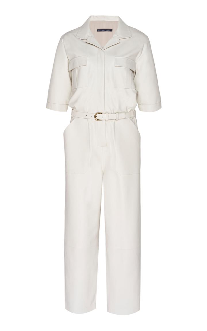Zeynep Aray Belted Leather Utility Jumpsuit