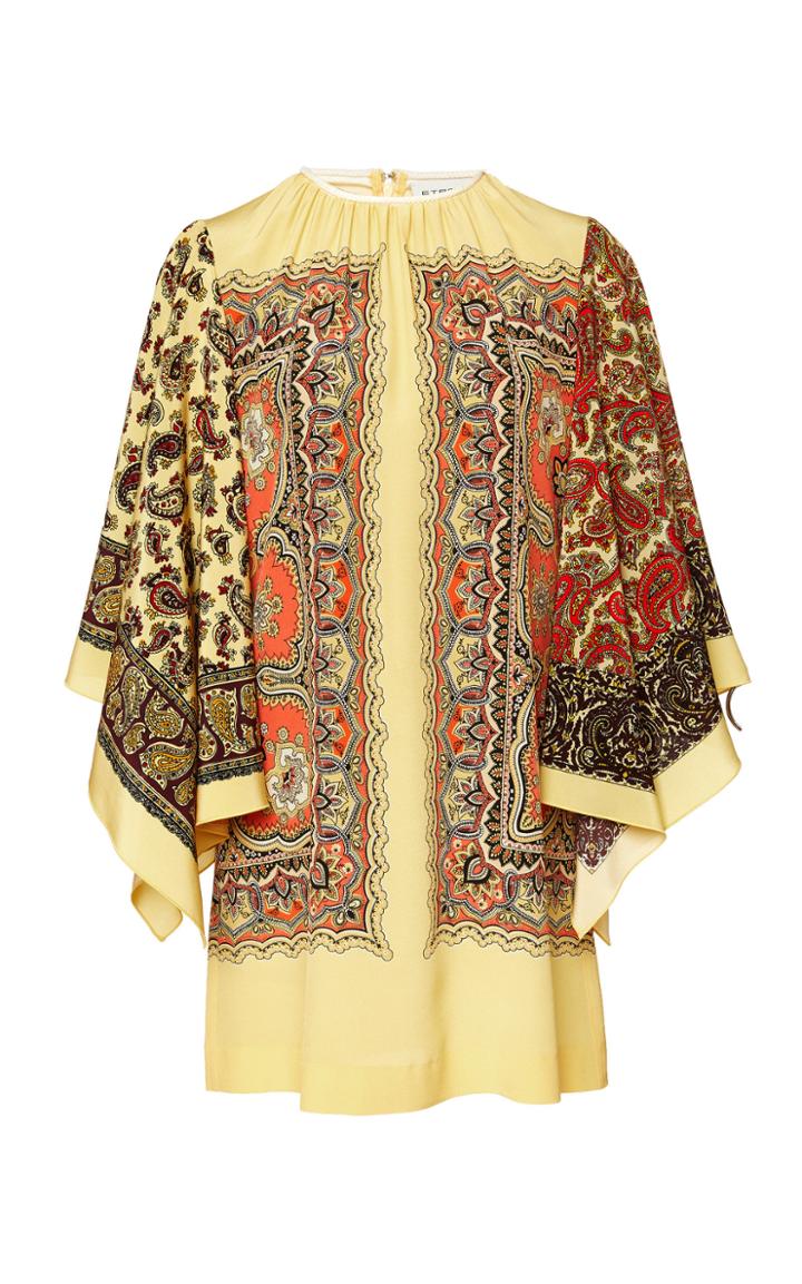 Etro Long-sleeve Silk Mini Dress
