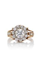 Fred Leighton 18k Yellow Gold Victorian Old European Cut Diamond Cluster Ring