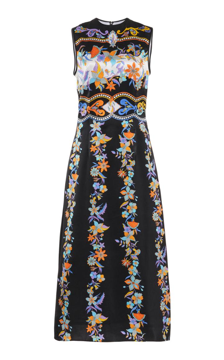 Moda Operandi Andrew Gn Printed Silk Sleeveless Midi Dress