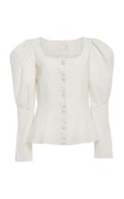 Christian Siriano Crepe Smocked Blazer