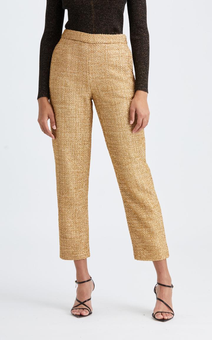 Moda Operandi Oscar De La Renta High-rise Straight-leg Metallic Pant