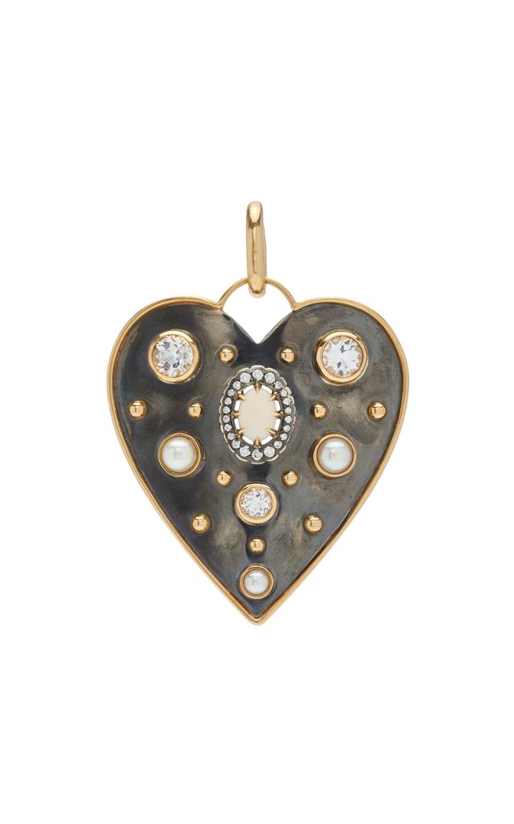 Moda Operandi Elie Top 18k Yellow Gold La Dame Du Lac Heart Charm